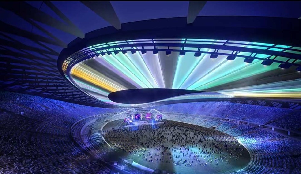 太湖之畔，華燈初上|無錫奧體中心施工加速